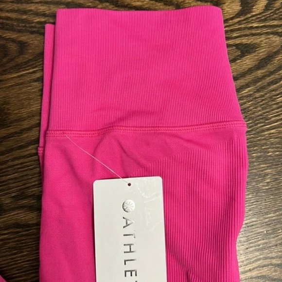 NWT Athleta Hot Pink Aurora Tight Ribbed Seamless High Rise Leggings - Picture 5 of 6